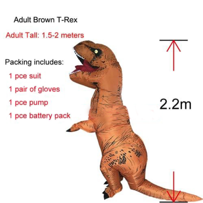 Inflatable T-Rex Dinosaur Adult Costume