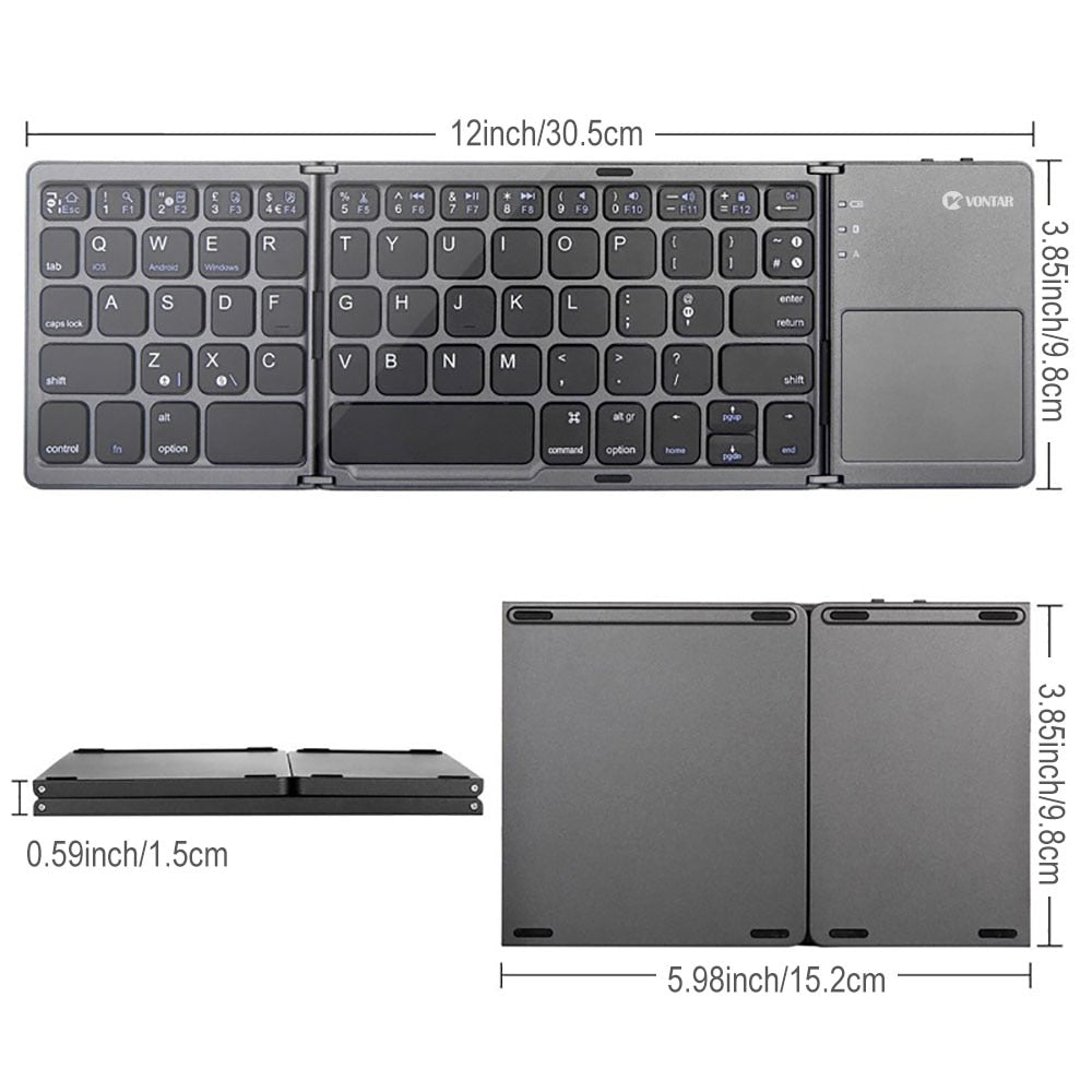 Mini Foldable Touch Bluetooth Keyboard